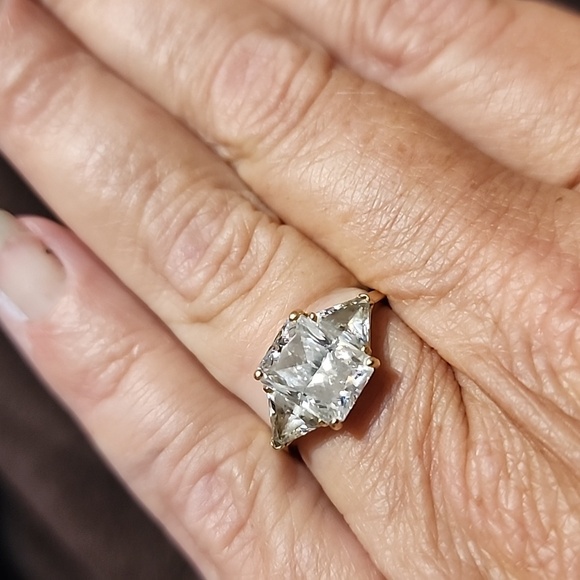 14k karat yellow gold cz wedding engagement promise ring Fine Jewelry - Picture 9 of 10